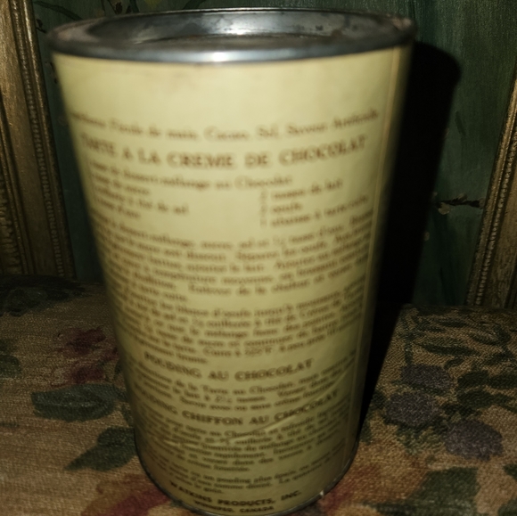 Collectible Old Cardboard Paper Watkins Chocolate Dessert Can Empty for Display - Picture 5 of 6